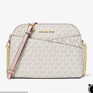 NWT Michael Kors Logo Crossbody Bag in Cream & Pink